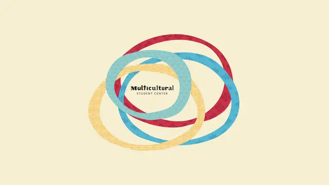 Merchandise graphic for the Multicultural Student Center: four patterned circles around the MSC logo, on cream.